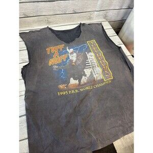 Vintage 90s Tuff Hedeman 1995 PBR Champion Bull Rider Rodeo X-Large? Thrashed